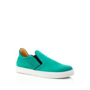 MR HARE Mens Green Llewelyn Round Toe Platform Slip On Leather Sneakers 11